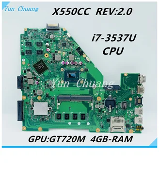 עבור ASUS X550CC X550C X550V Y581C X550CL X552C R510C X550VB מחשב נייד לוח אם עם I3 I5 i7-3517U CPU GT720M 4GB-RAM Mainboard