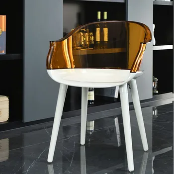 עיצוב הפרט כורסה כסאות אוכל הטרקלינים גן פלסטיק שקוף איפור הכיסא יהירות Poltronas מעצב רהיטים