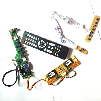 על LM170E01-A6K1/A6K3 טי V53 בקר הלוח מרחוק+ממיר+מקלדת VGA, HDMI AV תואם USB RF 4CCFL 30Pin LVDS LCD 