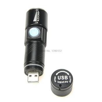 על ידי dhl 50pcs 3 מצב טקטי פלאש אור הלפיד מיני זום נטענת חזקה USB פנס LED עבור נסיעות חיצונית