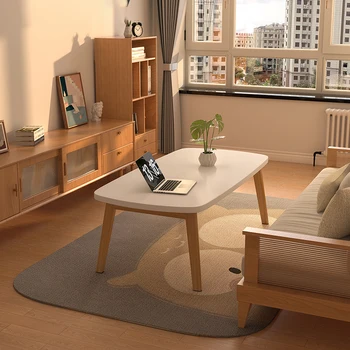 עץ מתקפל שולחן קפה סקנדינבי מינימליסטי קטן איפור השינה לצד שולחן נמוך מחשב נייד Mesas סאלה ריהוט הבית