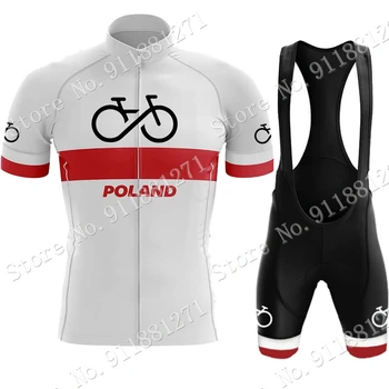 פולין 2023 קבוצה של גברים רכיבה על אופניים ג ' רזי קבע הקיץ הפולני בגדים אופני כביש החליפה אופניים הרים את החולצה סינר קצרים MTB Maillot