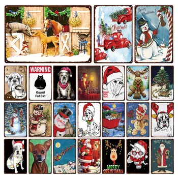 פסטיבל חג המולד מתכת סימן שלג חיית אדם כלב Snowmantin סימן ליהנות מחופשה ברזל ציור לילדים, חדר מועדון הבית עיצוב