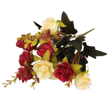פרחים מלאכותיים רטרו משי זר החתונה זר כלה וינטג ' מחזיק מזויף פרח הביתה חתונה קישוט אביזרים