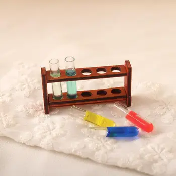 צבעוני מבחנה מודל מציאותי 1 12 בובות מיניאטורי מעבדה סט כלי עם להסרה הטבלה הספר למשחק