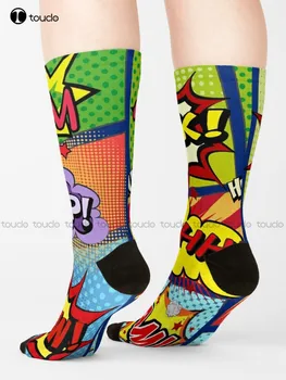 צבעוני קומיקס פנלים גרבי גברים כותנה גרביים באיכות גבוהה חמוד אלגנטי מקסים Kawaii קריקטורה מתוק Harajuku כותנה בנות