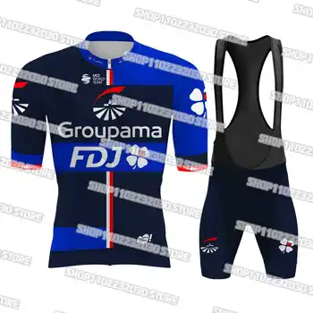 צוות Groupama-FDJ 2023 רכיבה על אופניים ג ' רזי להגדיר את העונה החדשה שוויץ מירוץ שרוול קצר יבש מהיר ומתקדם Ciclismo אופניים, בגדים