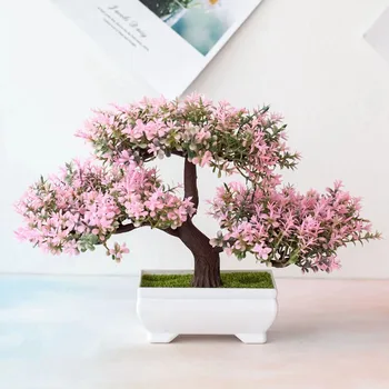 צמחים מלאכותיים בונסאי עץ קטן חשיש מזויף לשתול פרחים עציצים קישוטי הביתה שולחן חדר קישוט מלון גן עיצוב