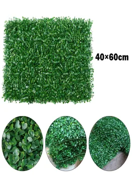 צמחים מלאכותיים דשא קיר לוח תאשור גידור ירוק ירוק עיצוב הפרטיות הגדר האחורית מסך מסיבת חתונה אספקת 40x60cm