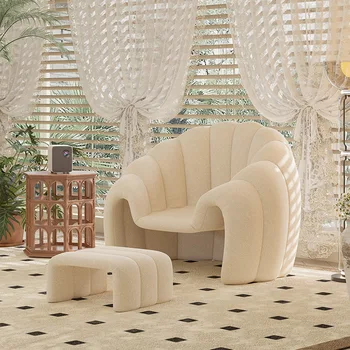 צרפתי סוג סלון כסאות עם צואה אור יוקרה טווס צורה מרגיע הכיסא יצירתי פנאי ספה מרפסת כיסא הטרקלין