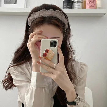 קוריאני חדש רשת לוח Hairbands פיות ילדה סרט על נשים רחב קלוע נטו חוט שיער חישוק קיץ מתוק הכובעים אביזרים