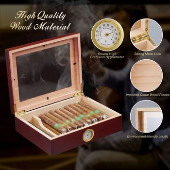 קיבולת גדולה סיגר הטבק מסוגנן עץ ארז סיגרים אחסון הקופסא מכילה 20 סיגרים מעשי סיגר אבזרים מעודנים מתנות