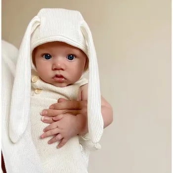 רב-צבע חמוד ארנב ארוך אוזניים התינוק לסרוג כובע כובע רך לתינוקת ילד כובע חם לילדים כובע מצחייה בונט היילוד צילום אביזרים
