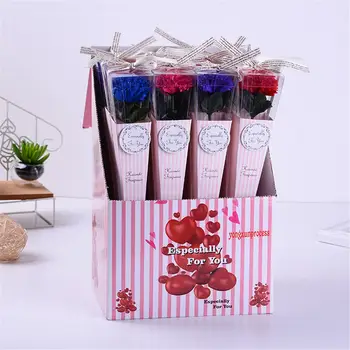 רומנטי מלאכותי סבון רוז פרחים זר יחיד ציפורן הבית עיצוב חתונה DIY אספקה מתנת היום