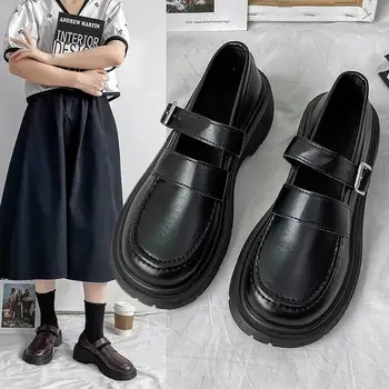 רטרו מרי ג ' יין עור קטנים נערה יפנית Harajuku JK המדים לוליטה נעליים עגול הבוהן הבובה חמוד רך מוגברת פאטוס Mujer