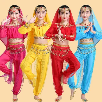 ריקוד הודי תחפושות לילדים ביצועים הבגדים של הילדים שינג ' יאנג הופעת ריקוד בגדים של בנות ריקודי בטן לילדים
