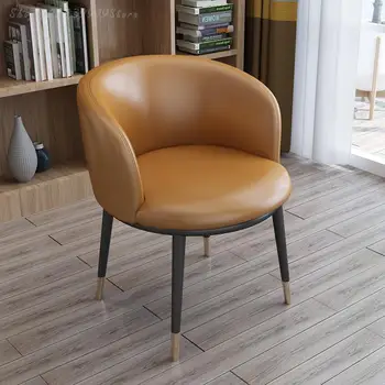 רצפת הסלון כיסאות עור משענת יד מתכת נוח מודרנית נורדי עצלן ספה כסא ארגונומי מינימליסטי ריהוט יוקרה