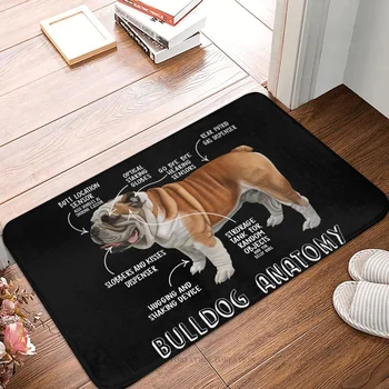 שטיחון לאמבטיה חמוד בולדוג אנגלי אנטומיה כלבים T שטיחון פלנל שטיח חיצוני השטיח לעיצוב הבית