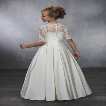 שמלת ילדה פרל ג ' ם עם שרוול קצר תחרה, טול יום הולדת נסיכה פלאפי ילדים ילדים מקסימים