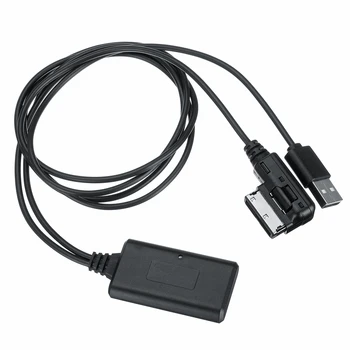 שמע לרכב Bluetooth HIFI כבל LED מציין USB AUX In מתאם מיקרופון עבור אאודי A5 8T A6 עמי MMI 2G
