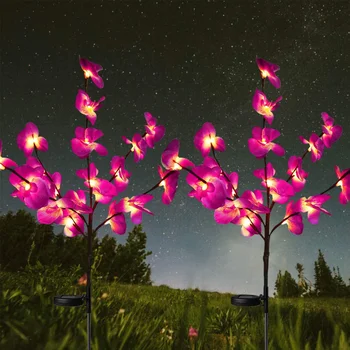 שמש אורות Led חיצוני פרחים של סחלב נוי סולארית אורות גן רוז פרח הדשא מנורות חצר פטיו קישוט הגן